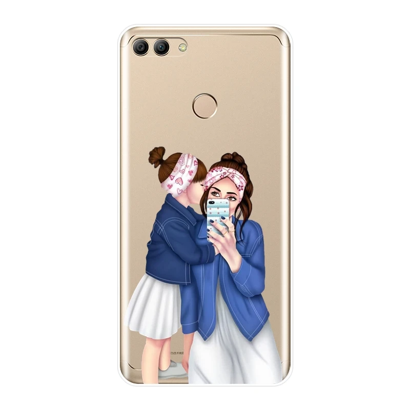 Мягкий чехол для Huawei Y5 Y6 Y7 Prime 2018 Y9 2019 Силиконовая задняя крышка мамы и дочки Y3 2017 II