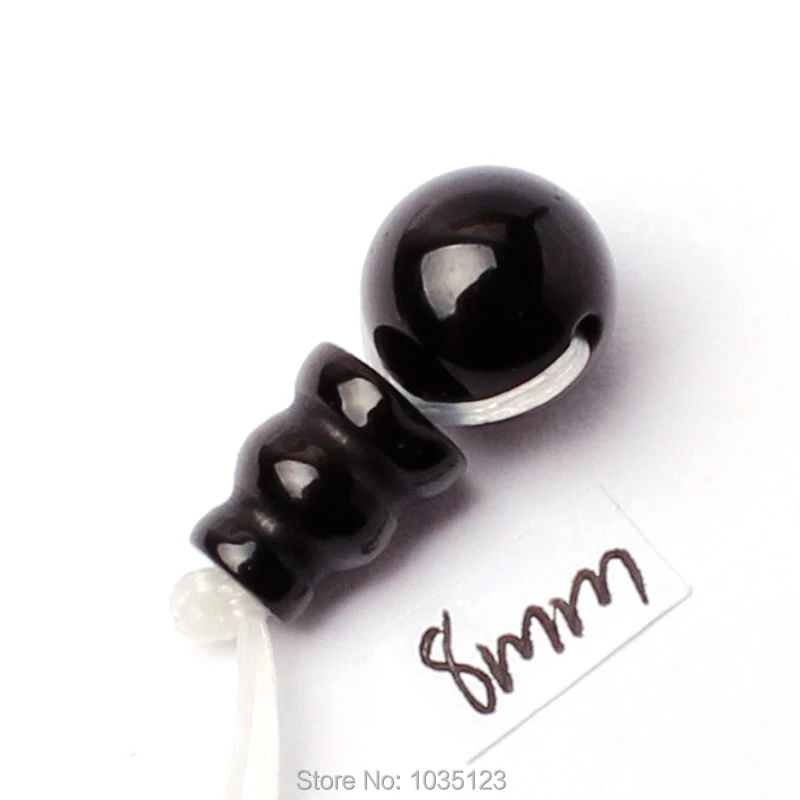 

Free Shipping 8mm Smooth Natural Black Agates Round Shape Tibet Guru DIY Creative Jewellery Making Loose Beads 1 Set w3278
