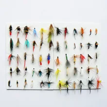 168pcs Dry and Wet Fly Lures with Fly Plastic Box Trout Lures Fly Fishing Bait Fake Lure Fishing Tackle Soft Lure
