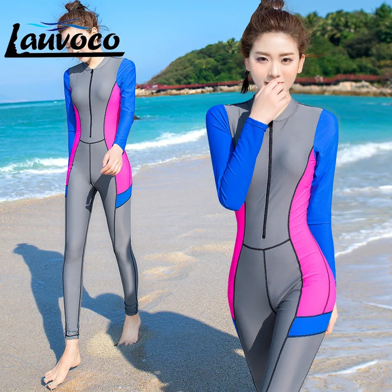 

Women Surfing Suit One Pieces Sport Swimwear Long Sleeves Swimsuit Long Pants Beachwear Summer Rashguards Padded Large Size 4XL