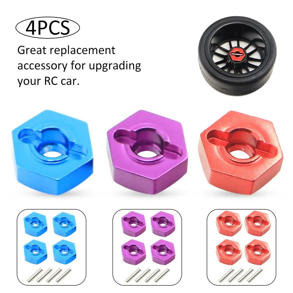 4pcs 1//10 12mm Alumium Wheel Hex Nuts w// Pins Screws for RC Car Traxxas HSP