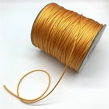 Cabo de fio encerado para algodão, cordão de fio encerado amarelo dourado 0.5mm 0.8mm 1mm 1.5mm 2mm colar corda para fazer jóias