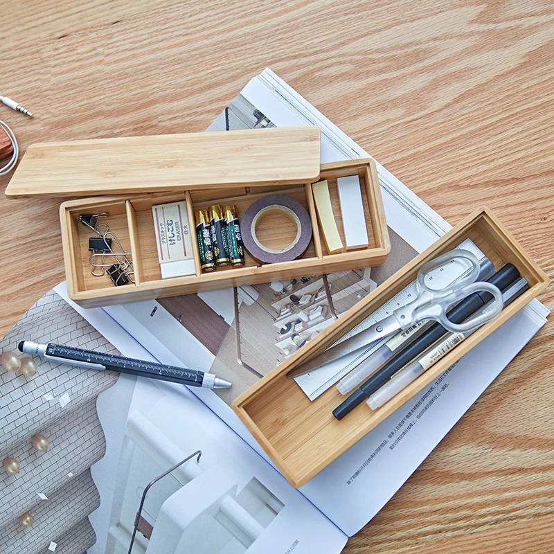 Bamboo Dust-proof Office Storage Box With Lid Natural Long Strip Pen Pencil Lipstick Sundries Drawer Cabinet Articles Organizer Bamboo Dust-proof Office Storage Box With Lid Natural Long Strip Pen Pencil Lipstick Sundries Drawer Cabinet Articles Organizer