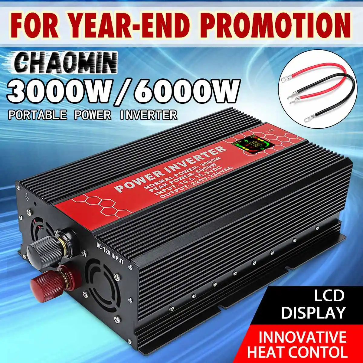 

3000W 6000W Peaks DC 12V to AC 110V/220V Power Inverter Modifed Sine Wave Converter Intelligent Display