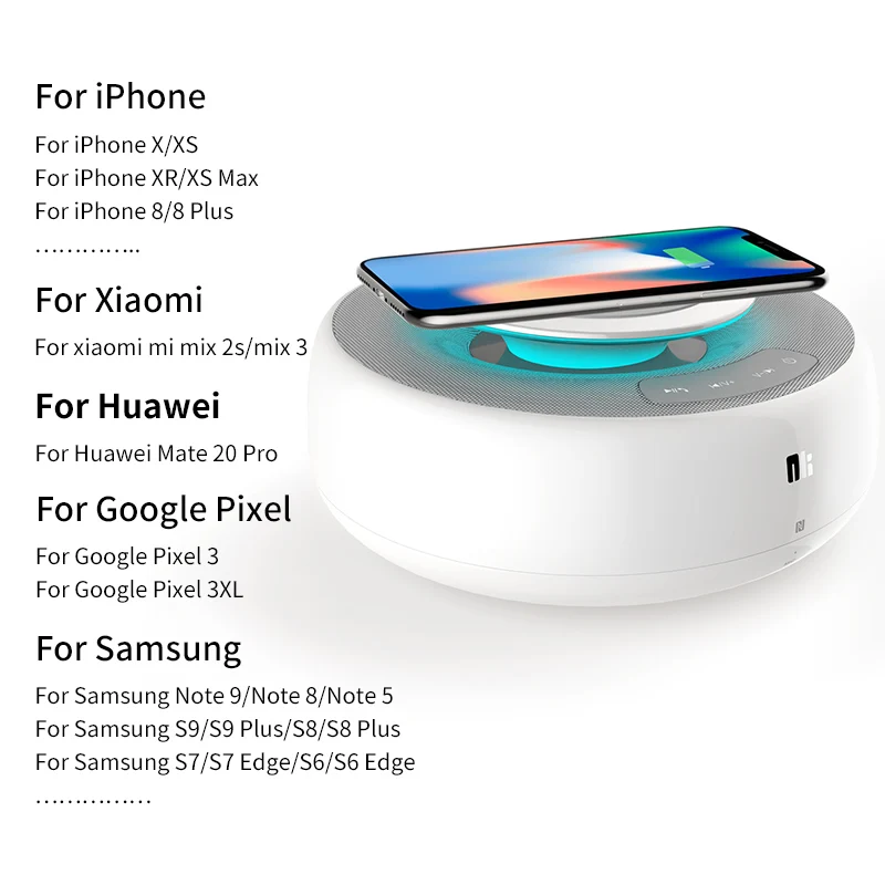 Nillkin 2в1 QI Быстрое беспроводное зарядное устройство + Bluetooth динамик уютный MC2 с NFC AUX