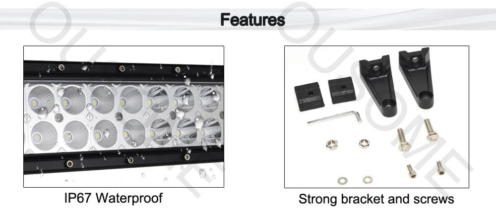 straight double rows led light bar (4)