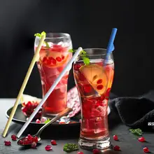 5 шт многоразовые экологически съемные соломенные пластиковые смузи питьевой прямые соломинки для дома, кухни, бара вечерние аксессуары 4