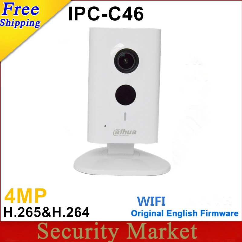 

Original dahua English Version 4MP IPC-C46 replace IPC-C35 mini box indoor IPC C46 WIFI MICROSD H.265 wireless Built-in Mic