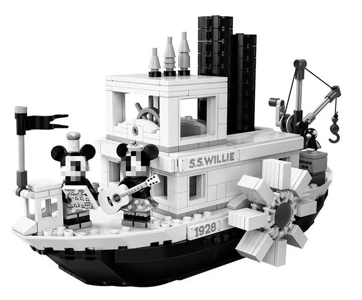 

IDEAS Steamboat Willie Steam Boat Mouse 16062 Model Compatible Legoinglys 21317 Building Block Creator Toys for children gifts