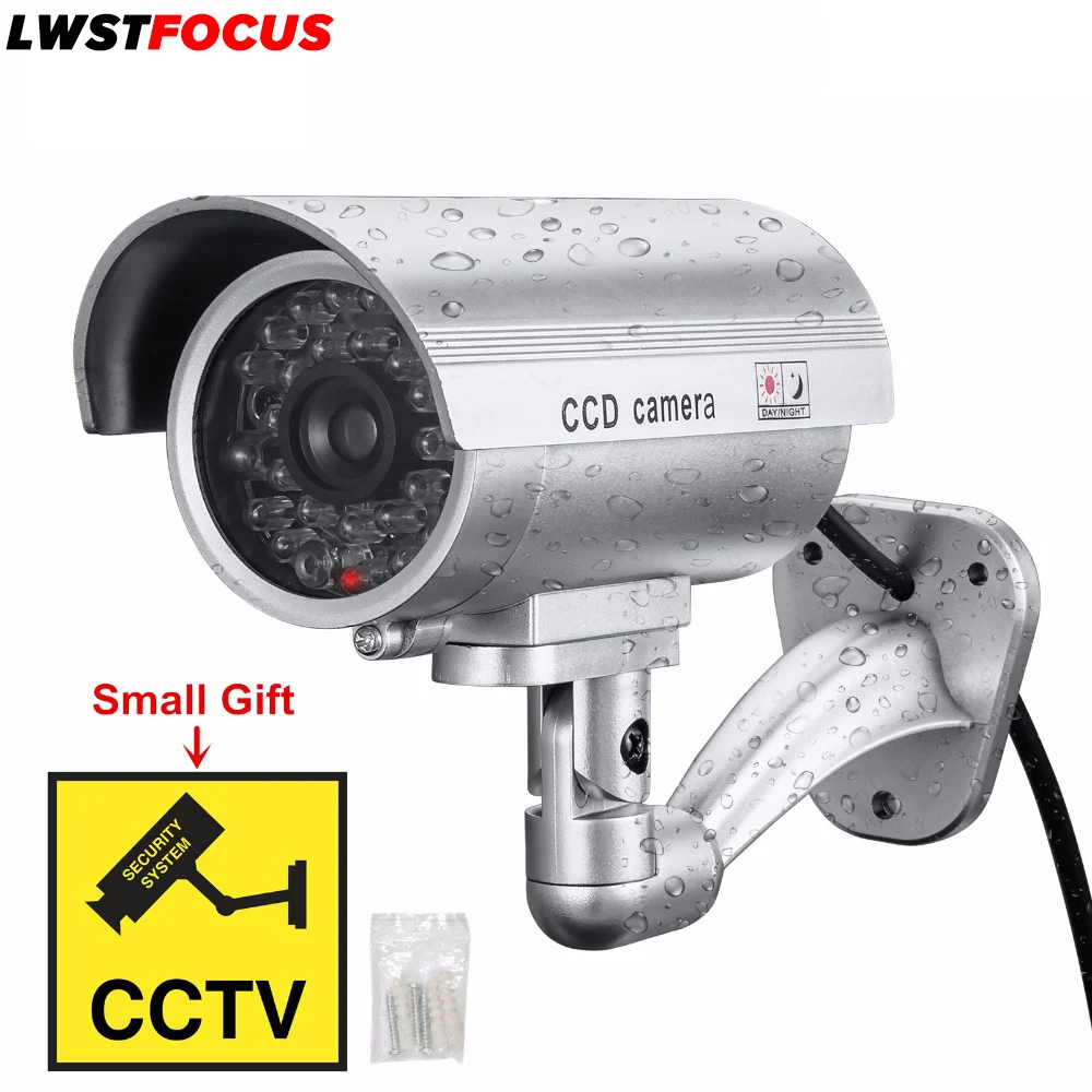 

Fake Camera Outdoor Waterproof Dummy CCTV Camera With Flashing Red LED Realistic Look Bullet Indoor Fake Security Camera