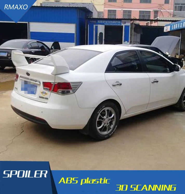 

For Forte Spoiler SPORT ABS Material Car Rear Wing Primer Color Rear Spoiler For Kia Forte Spoiler 2010-2013