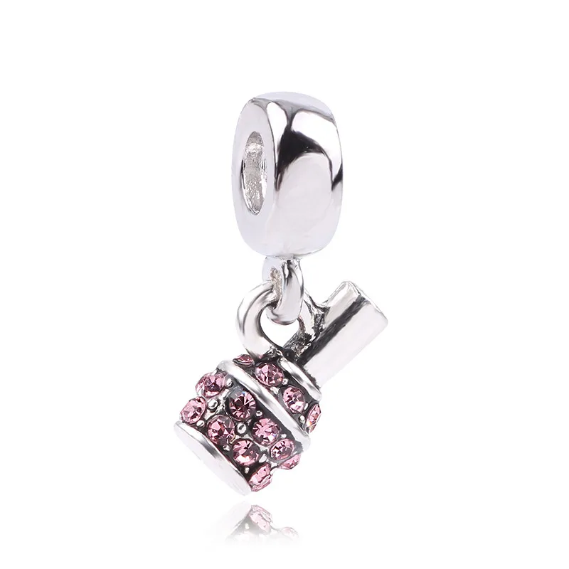 Ranqin очаровательный розовый семейный очаровательный Кристал Дерево жизни Лак для ногтей Бусины Fit Pandora браслет модные подвески, ювелирные изделия - Цвет: Розовый