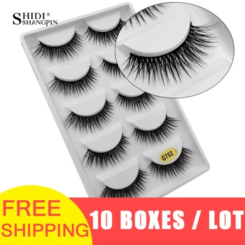 

LANJINGLIN 50 pairs/lot natural long mink eyelashes faux cils soft volume 3d lashes hand made false eyelashes wholesale G702
