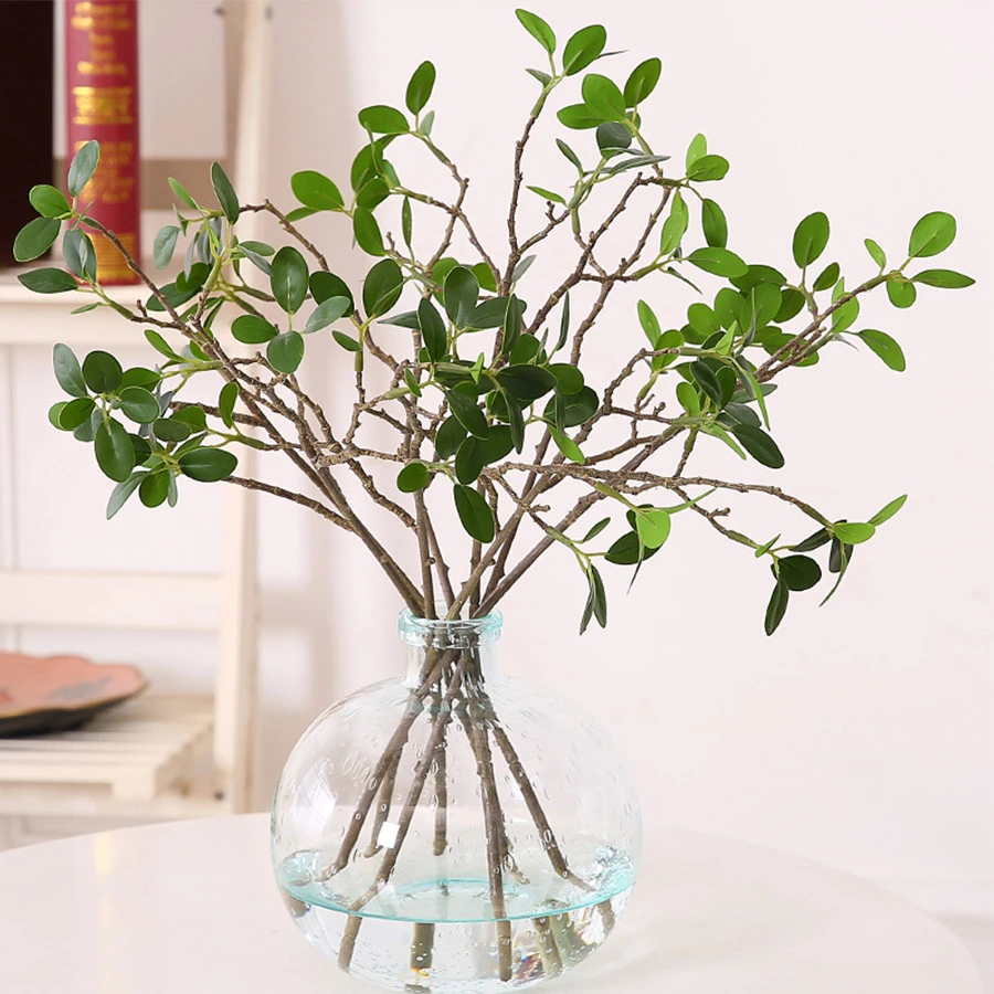 人工ユーカリの葉の枝 プラスチック植物 ミニ屋外結婚式の家の装飾 フラワーアレンジメント アクセサリー 造花 ドライフラワー Aliexpress