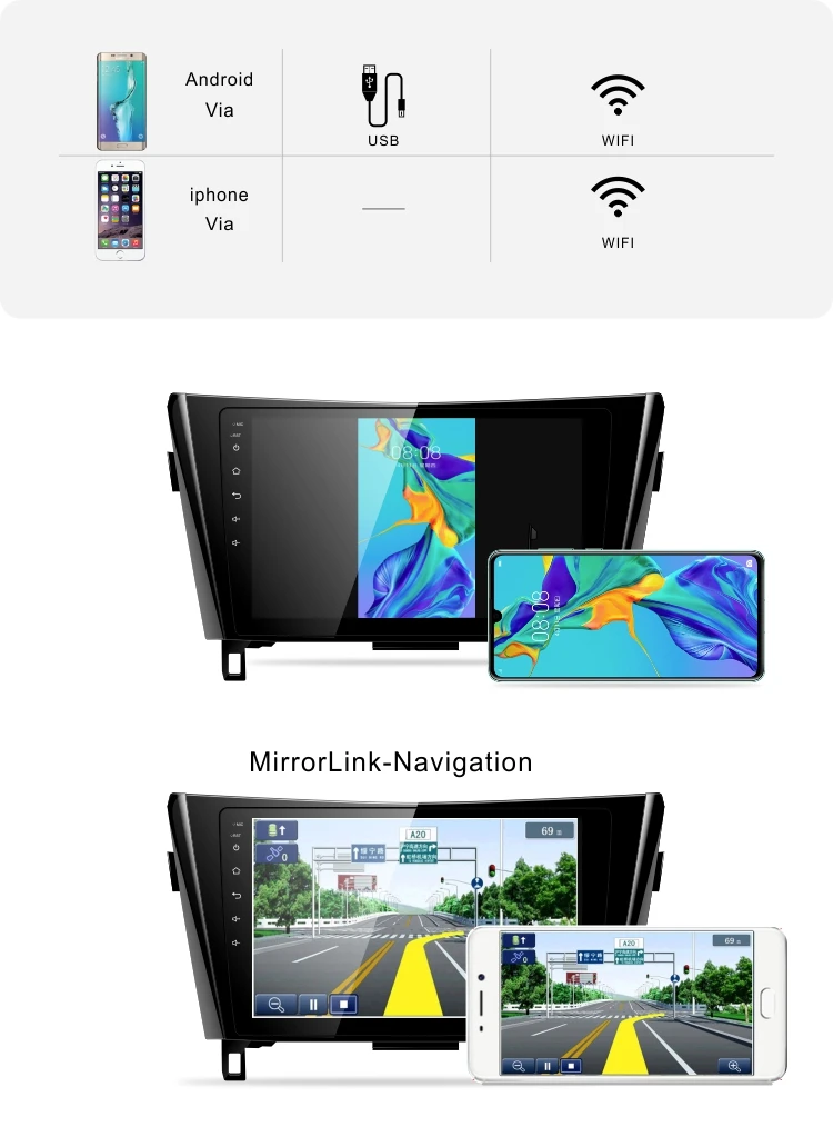 Excellent Dinpei Android 9.0 Car Radio Multimedia Player For  Nissan X-Trail Qashqai 2014 2015-2019 GPS Navigation Carplay 4G wifi video 14