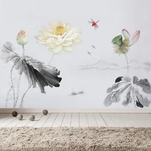 Large 100*160cm Chinese Style Lotus Flower Decoration Wall Stickers Vintage Poster Home Decor Decals Mural Large 100*160cm Chinese Style Lotus Flower Decoration Wall Stickers Vintage Poster Home Decor Decals Mural