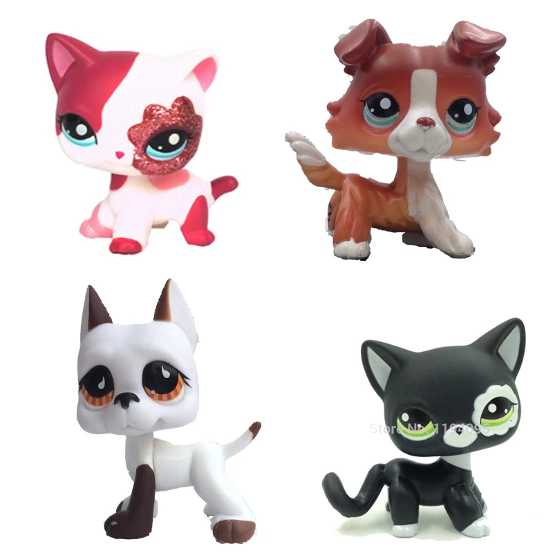 Lps Cat Pet Shop Toys Short Hair Cat White Pink European Kitty 2291 Dog Great Dane Collie 1542 Cute Rare Gift Pet Shop Lps Pet Shoplps Toys Aliexpress