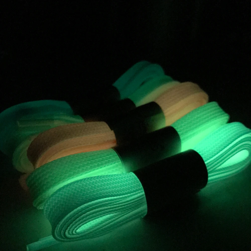 5 пар Спортивные Светящиеся шнурки светится в темноте ночной цвет флуоресцентные шнурки спортивные плоские шнурки