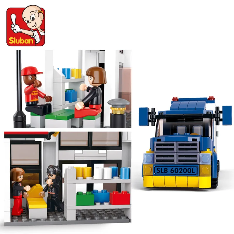 Sluban Models Building toy Compatible with Lego B0318 537pcs Van Freight Truck Blocks Toys Hobbies For Child Model Building Kits Sluban Models Building toy Compatible with Lego B0318 537pcs Van Freight Truck Blocks Toys Hobbies For Child Model Building Kits