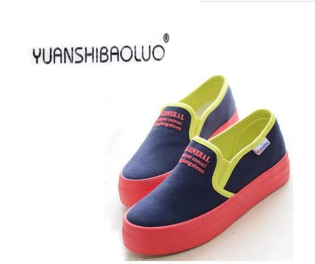 

General women's fashion leather shoes, casual shoes, 2016 candy colors canvas shoes with flat boots women fashion