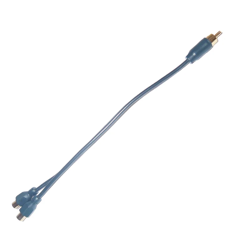 2pc Auto Audio Amplifer Wire Speaker Cables Car Styling 1 RCA Male to 2