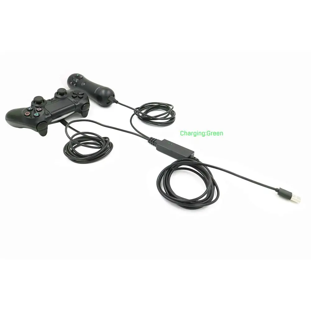 2 in 1 USB Charging Cable Adapter Cord for PSVR Playstation VR PS4