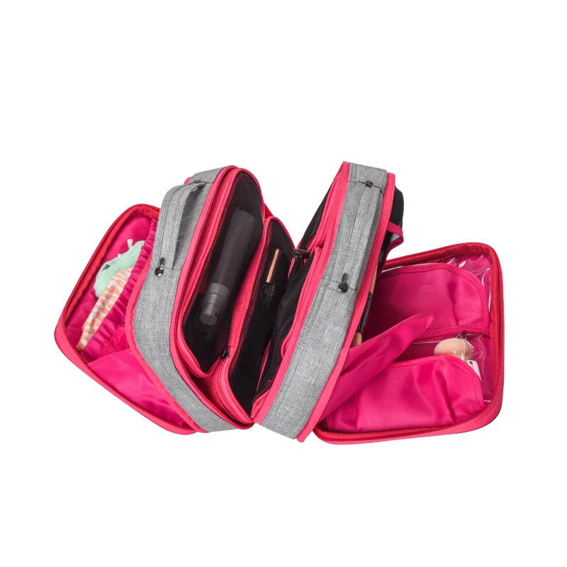 

Multilayer Women Travel Cosmetic Bag Beauty Make Up Toiletry Wash Kit Tools Lipstick Eyelash Brush Zipper Organizer Accessories