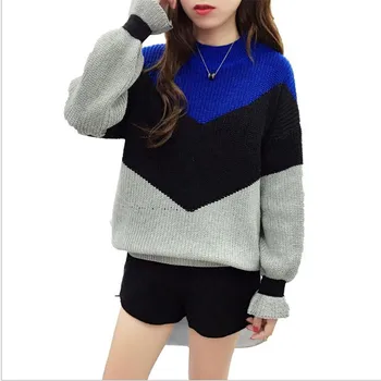 

Women Jumper Winter Knitted Tops 2018 Sweet Long Flare Sleeve Autumn Women Sweater And Pullovers Bottom Knitwear Loose CQ2781
