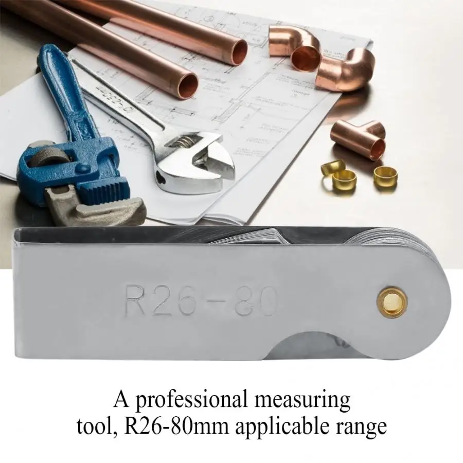 

Carpenter Tools R26-80mm Carbon Steel Radius Fillet Gauge Concave Convex Measuring Tool Ruler Woodworking