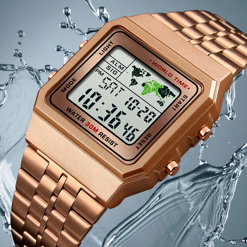 

Men Sports Fashion Watch Digital Watches Stopwatch Countdown Waterproof Wristwatch 12/24Hour Clock Relogio Masculino xfcs