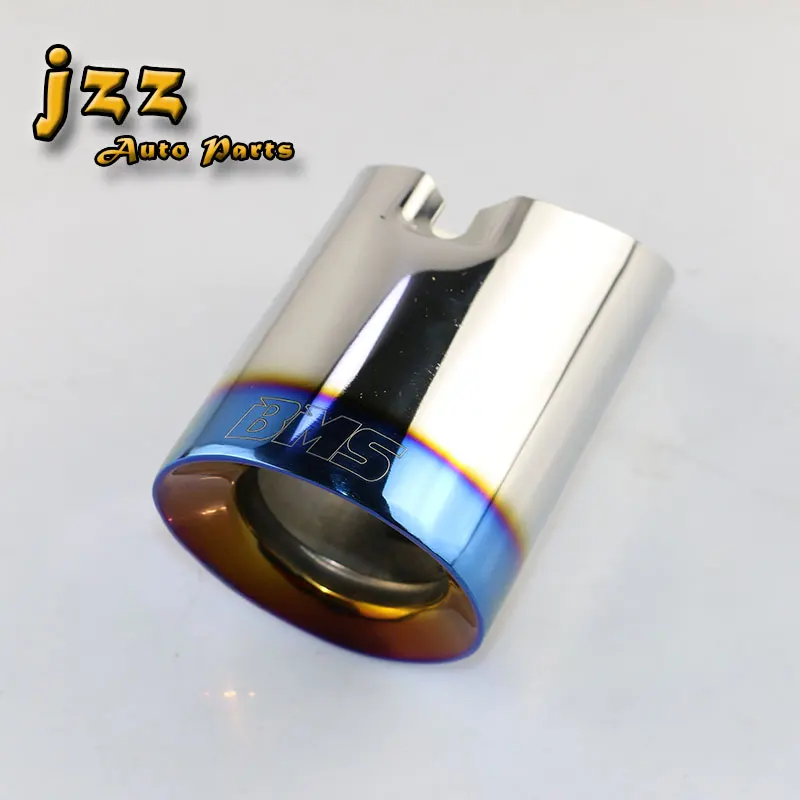 3/" Burnt Dual Tips Slant Stainless Steel 2.5/" Inlet Pipe Weld On Exhaust Muffler