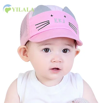

Cat Summer Net Baby Cap Cartoon Baby Cap Cotton Girls Hat With Cat Ears Breathable Cute Soft Boys Sun Hat Baby Girls Clothing