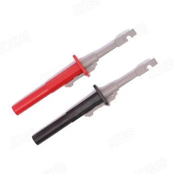 

2pcs Insulated non-destructive line wire harness test clip with 4mm socket nickel plating