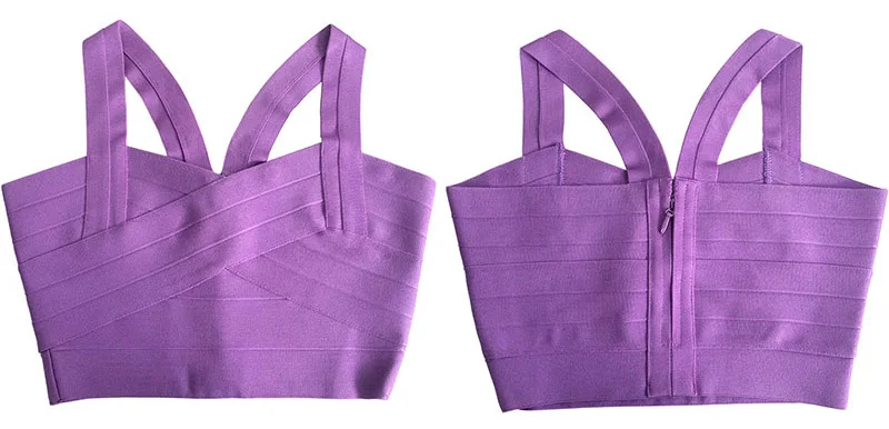 2019 new arrivals womens elastic bandage crop top spaghetti strap busty solid candy color v-neck hot sale  EV1529