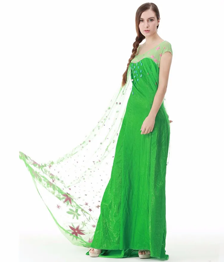 Новинка года; Летние вечерние платья для взрослых женщин; костюм Эльзы; зеленое платье принцессы Эльзы и Анны; Vestidos; кружевное платье для маленьких девочек; детская одежда