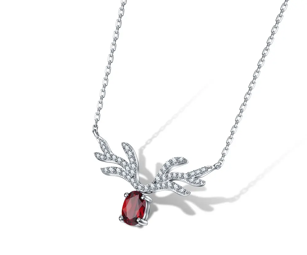 silver garnet necklace CANL00380SB-1 (2)