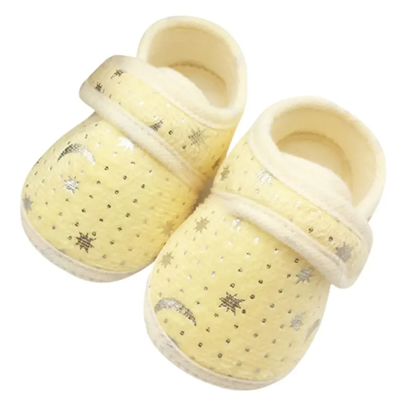 Модная весенне-осенняя милая детская обувь для маленьких мальчиков и девочек, хлопковая обувь для кроватки с принтом звезды, обувь для