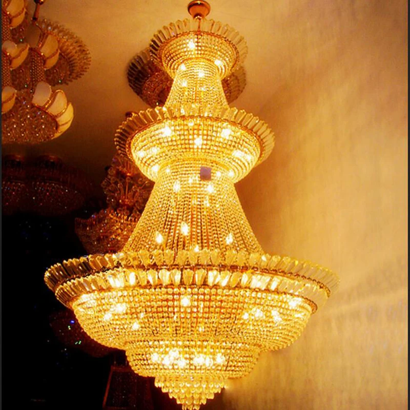 Vanity Large Hotel Gold Dia900*H1200mm Classic Crystal Chandelier