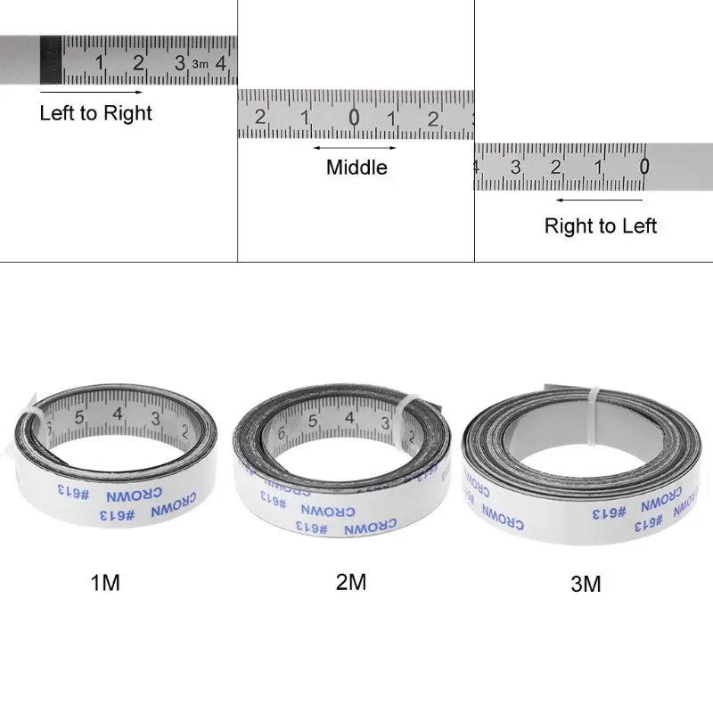 Рулетка из нержавеющей стали, рулетка, рулетка, самоклеющаяся, Метрическая шкала, линейка 1 м-3 м для Т-образной дорожки, фрезерный станок, Настольная пила, деревообрабатывающий инструмент