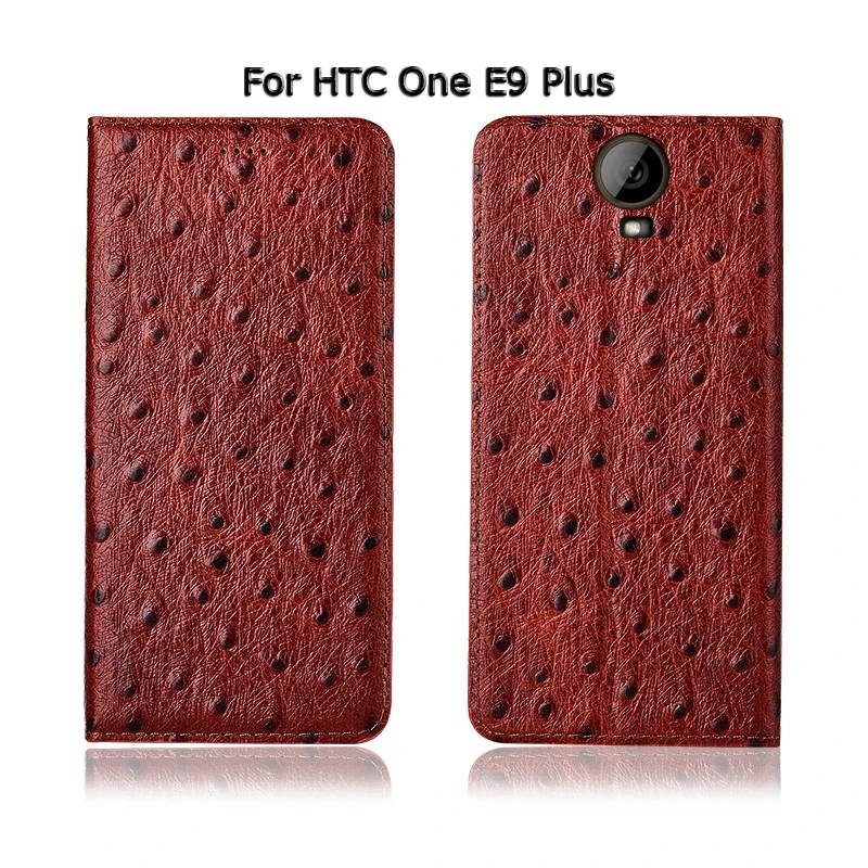 Страус Текстура чехол для htc один M9 E9 плюс крышка флип подставка, гнездо для карточек из натуральной кожи чехол для телефона