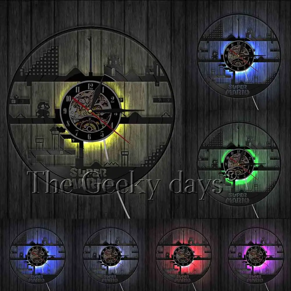 Видео классические ретро игры настенные часы Винтаж виниловая запись 3D настенные часы Время часы креативный подарок ручной работы идея для любителей игры
