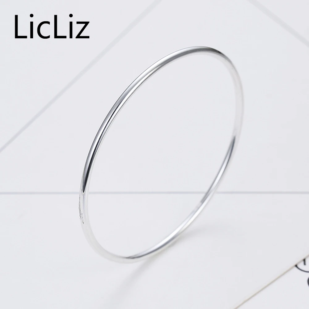 Licliz 100 Real 925 Sterling Silver Bangle Bracelets For Women Men Licliz 100 Real 925 Sterling Silver Bangle Bracelets For Women Men Fine Jewelry Solid