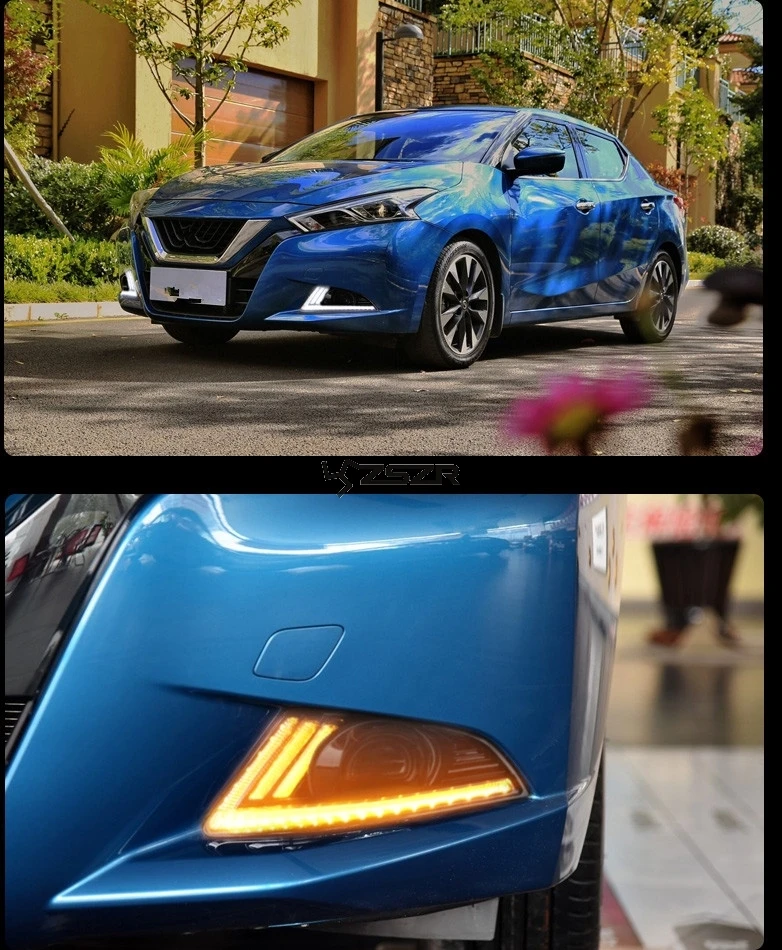 Дневной белый и Ночной Кристалл синий светодиодный дневной ширина туман поворотные сигнальные фонари для Nissan Bluebird Z2AF025