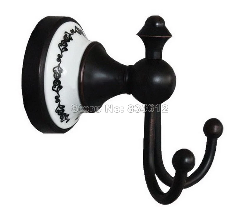 Black Oil Rubbed Bronze Bathroom Hooks Hats/ Clothes/ Towel Hook Rack