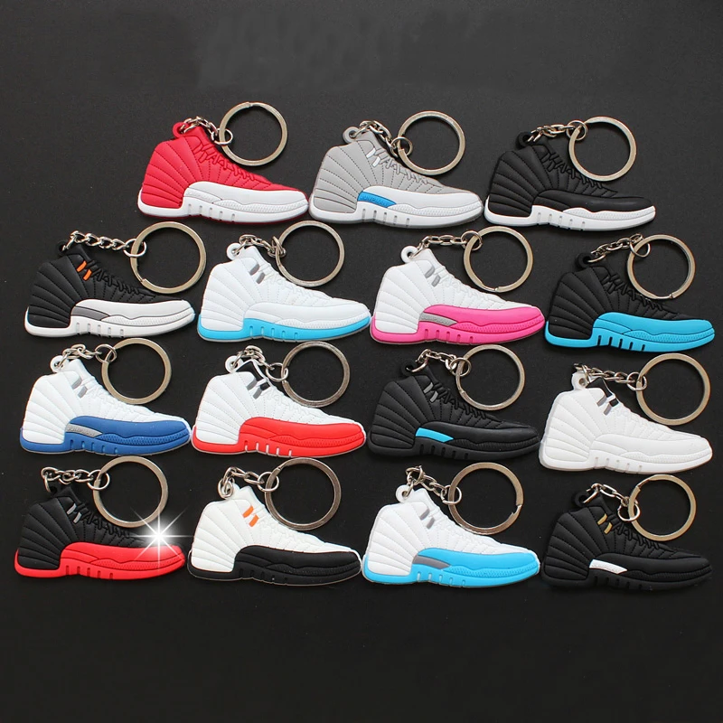 

15Pcs AJ 12 Model Sneaker Keychain Key Chain Key Ring Key Holder For Adult Gifts Porte Clef Chaveiro Anillos Cordao AJ 12