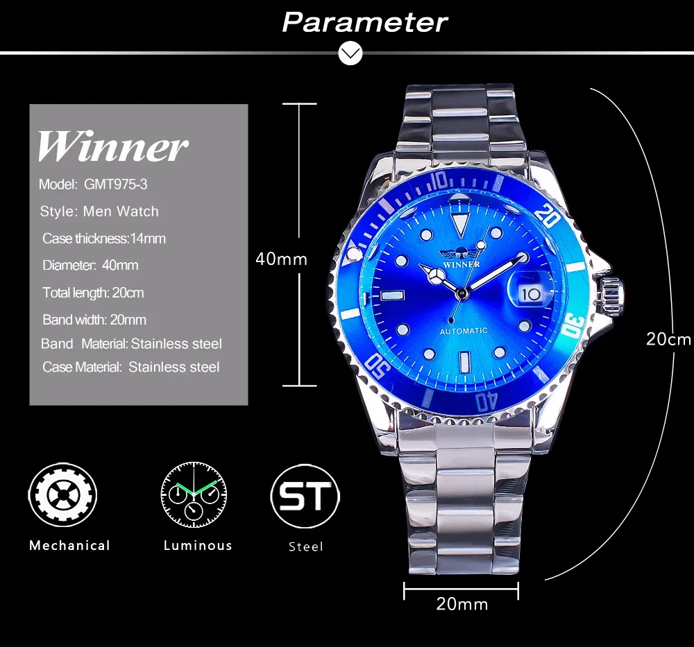 oceano moldura relógio criativo masculino marca superior