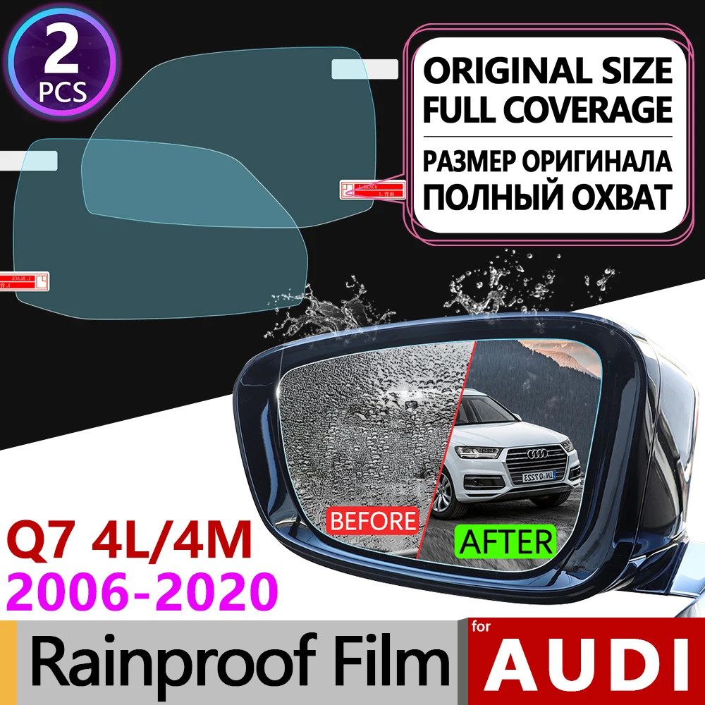 

2Pcs for Audi Q7 2006 - 2020 4L 4M Full Cover Anti Fog Film Rearview Mirror Rainproof Foils Clear Anti-Fog Films Car Accessories