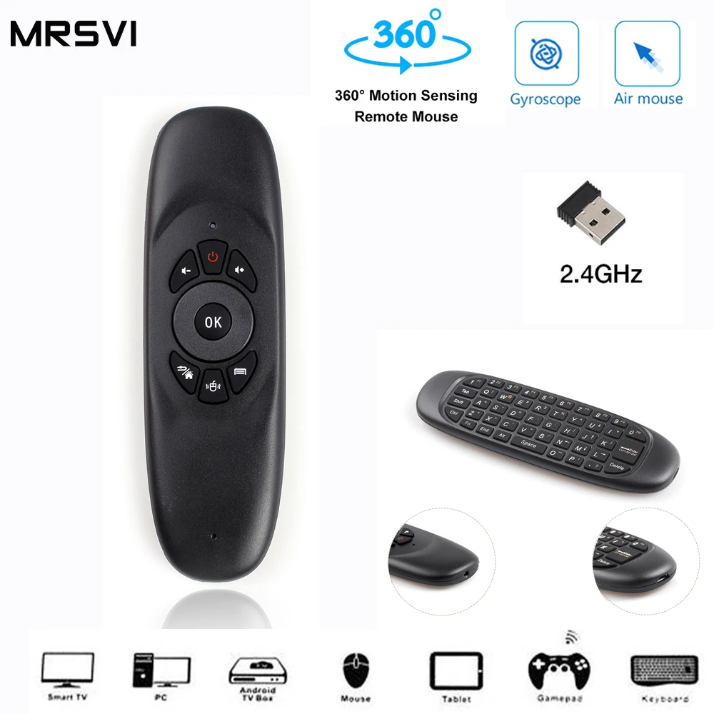 Беспроводная клавиатура C120 Fly Air Mouse 2 4 ГГц 7 цветов русская/испанская мини для ТВ