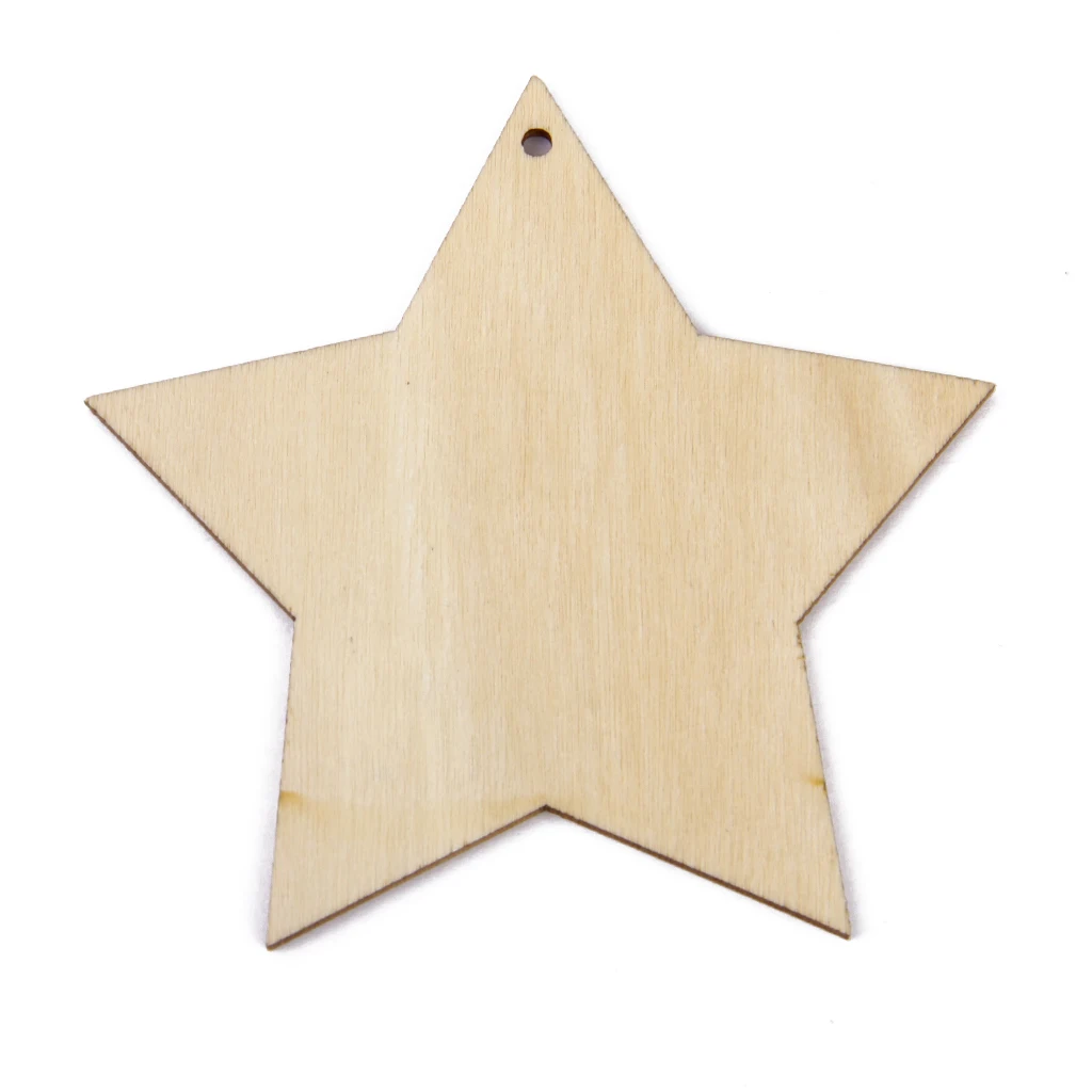 25pcs Rustic Wooden DIY Projects Unfinished Wood Stars Button Cutouts Craft Cardmaking Scrapbooking Embellishments Supplies 