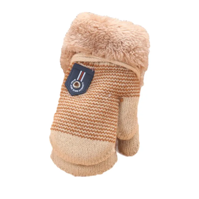 Милые Утепленные зимние теплые перчатки для маленьких девочек и мальчиков, перчатки для детей